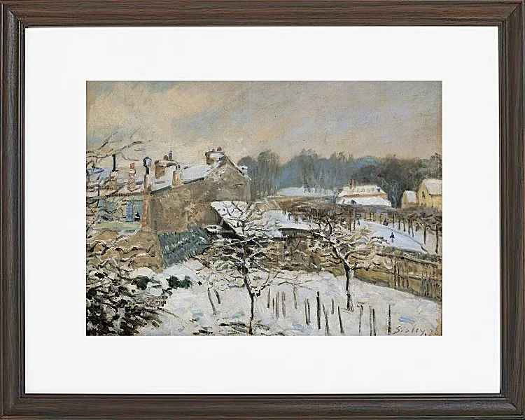 Alfred Sisley - Sne i Louveciennes 1876 | Indrammet giclée-kunsttryk