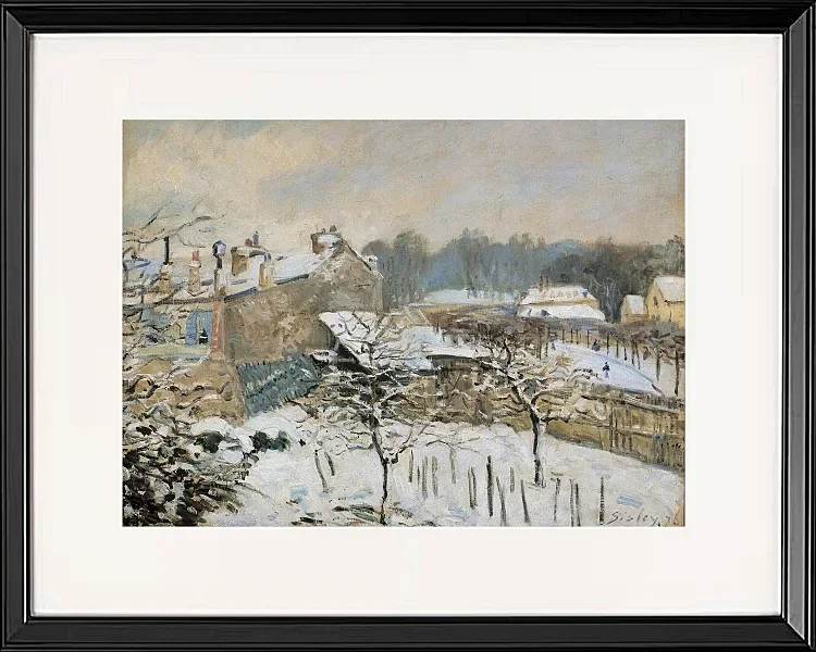 Alfred Sisley - Sne i Louveciennes 1876 | Indrammet giclée-kunsttryk