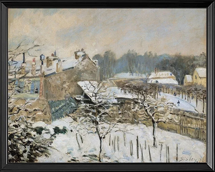 Alfred Sisley - Sne i Louveciennes 1876 | Indrammet giclée-kunsttryk