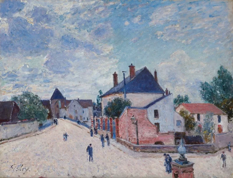 Alfred Sisley - Straße in Moret 1890 | Giclée Kunstdruck gerahmt