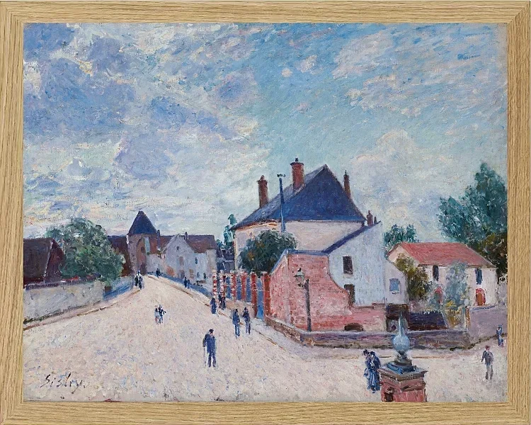 Alfred Sisley - Straße in Moret 1890 | Giclée Kunstdruck gerahmt