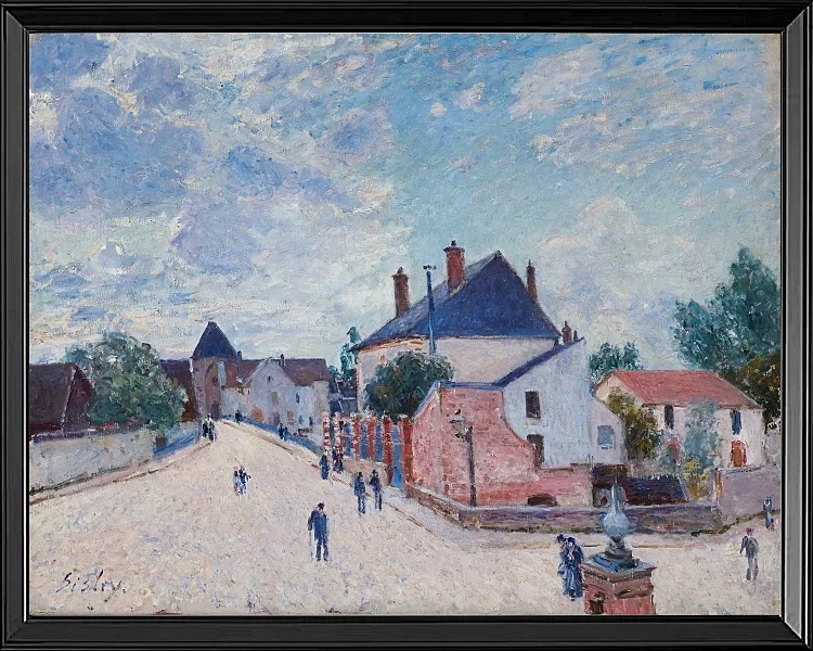 Alfred Sisley - Straße in Moret 1890 | Giclée Kunstdruck gerahmt