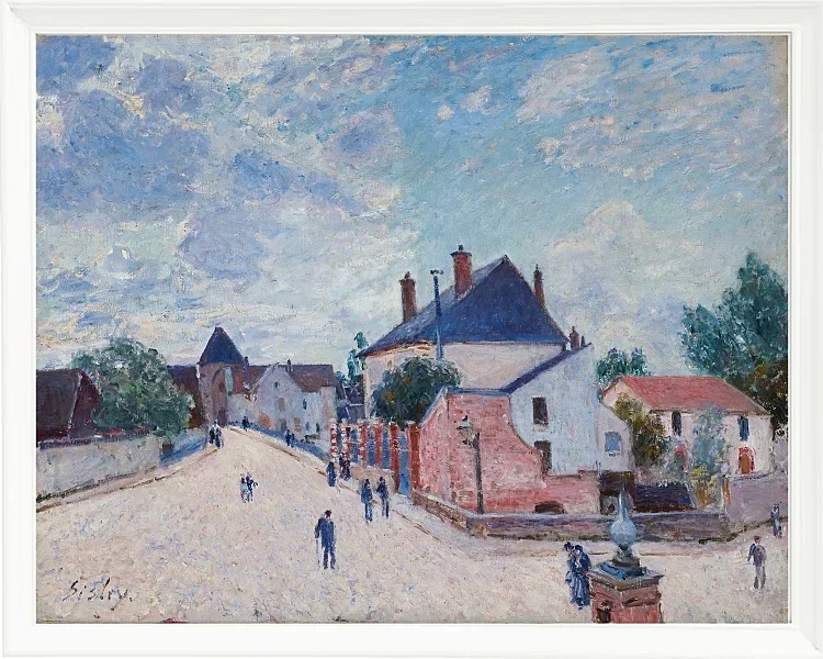 Alfred Sisley - Straße in Moret 1890 | Giclée Kunstdruck gerahmt