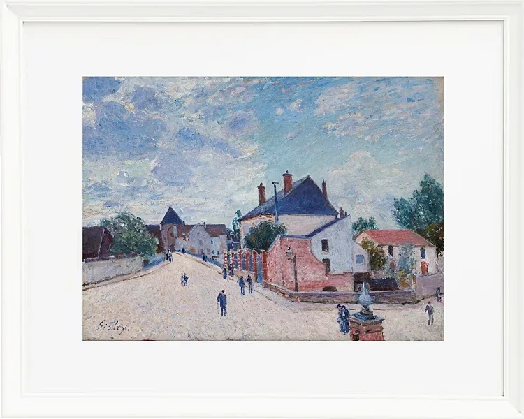 Alfred Sisley - Straße in Moret 1890 | Giclée Kunstdruck gerahmt