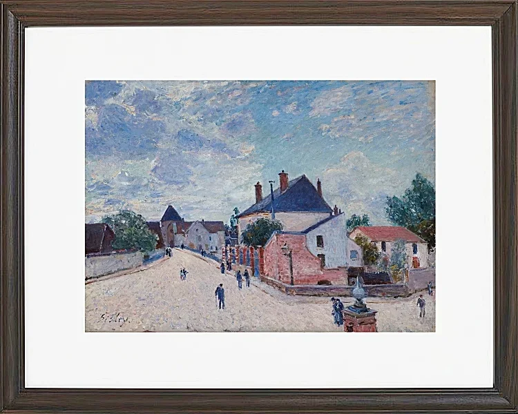 Alfred Sisley - Straße in Moret 1890 | Giclée Kunstdruck gerahmt