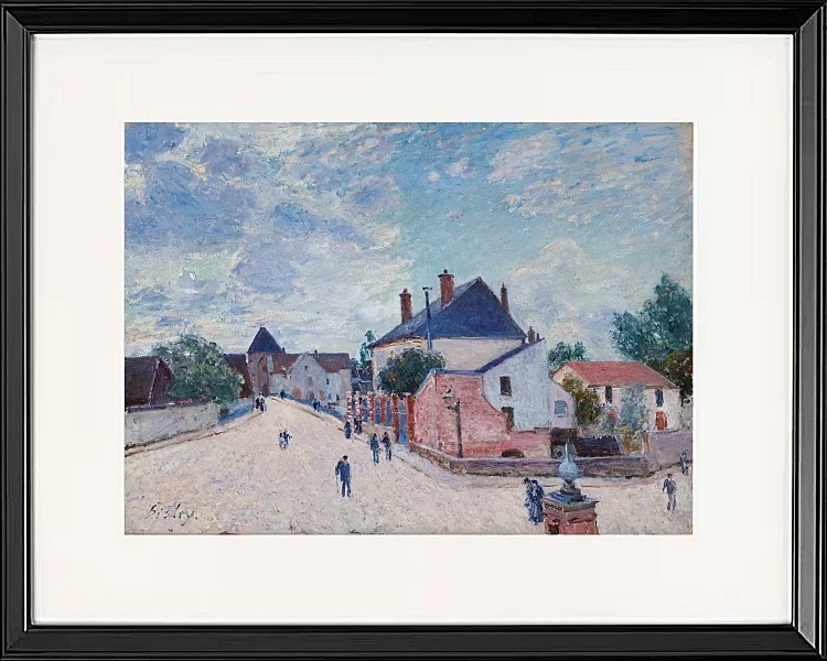 Alfred Sisley - Straße in Moret 1890 | Giclée Kunstdruck gerahmt