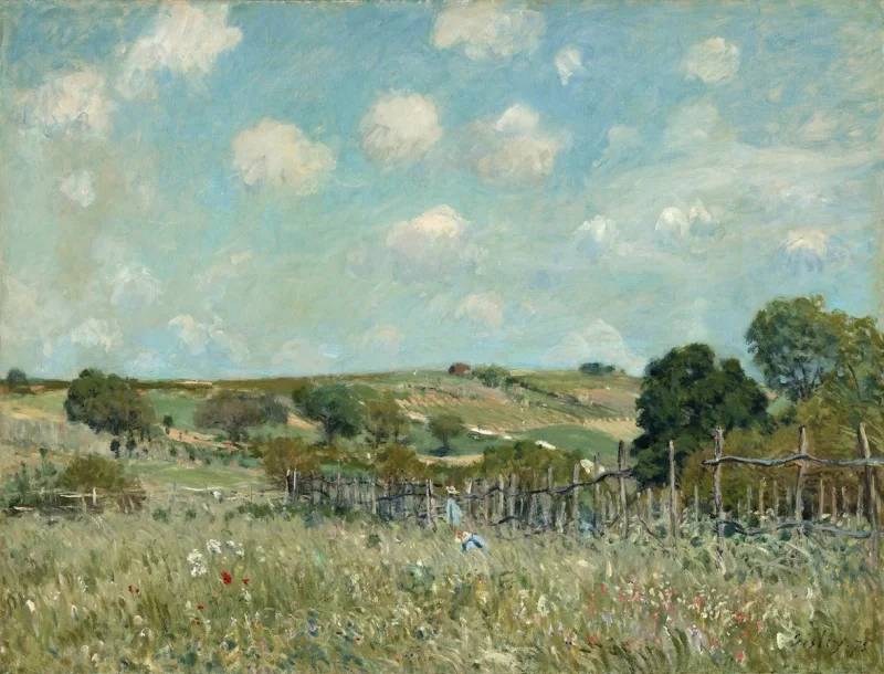 Alfred Sisley - Wiese 1875 | Giclée Kunstdruck gerahmt