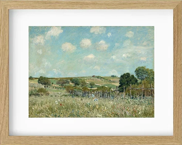 Alfred Sisley - Wiese 1875 | Giclée Kunstdruck gerahmt
