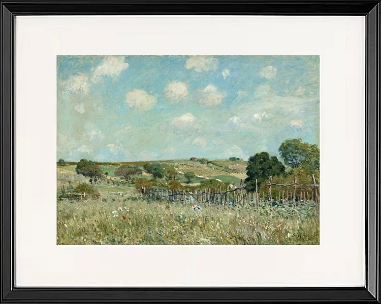 Alfred Sisley - Wiese 1875 | Giclée Kunstdruck gerahmt