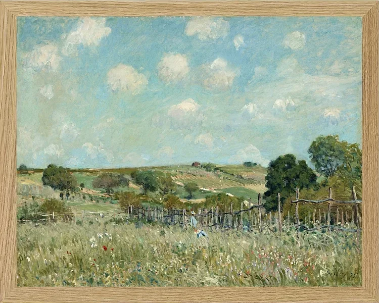 Alfred Sisley - Wiese 1875 | Giclée Kunstdruck gerahmt