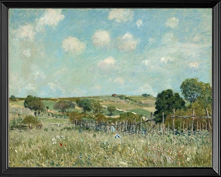 Alfred Sisley - Wiese 1875 | Giclée Kunstdruck gerahmt