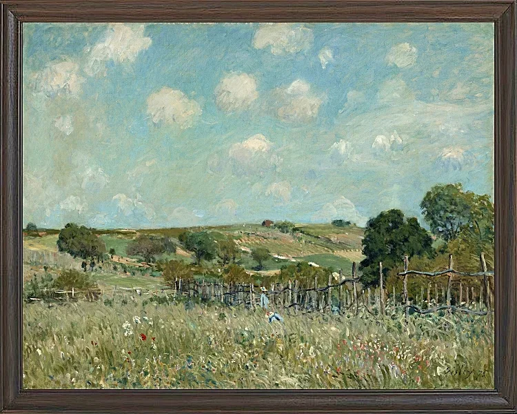 Alfred Sisley - Wiese 1875 | Giclée Kunstdruck gerahmt
