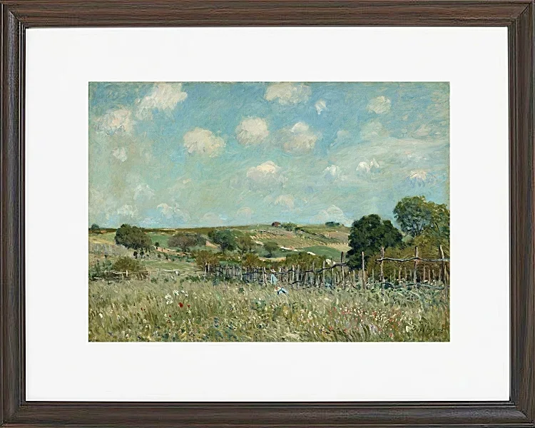 Alfred Sisley - Wiese 1875 | Giclée Kunstdruck gerahmt