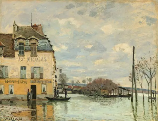 Alfred Sisley - Oversvømmelse ved Port-Marly 1872 | Indrammet giclée-kunsttryk