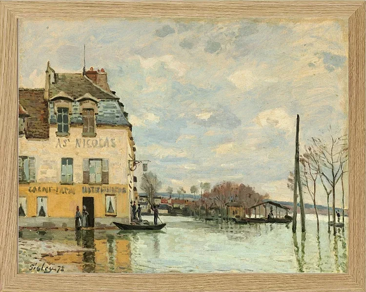 Alfred Sisley - Oversvømmelse ved Port-Marly 1872 | Indrammet giclée-kunsttryk