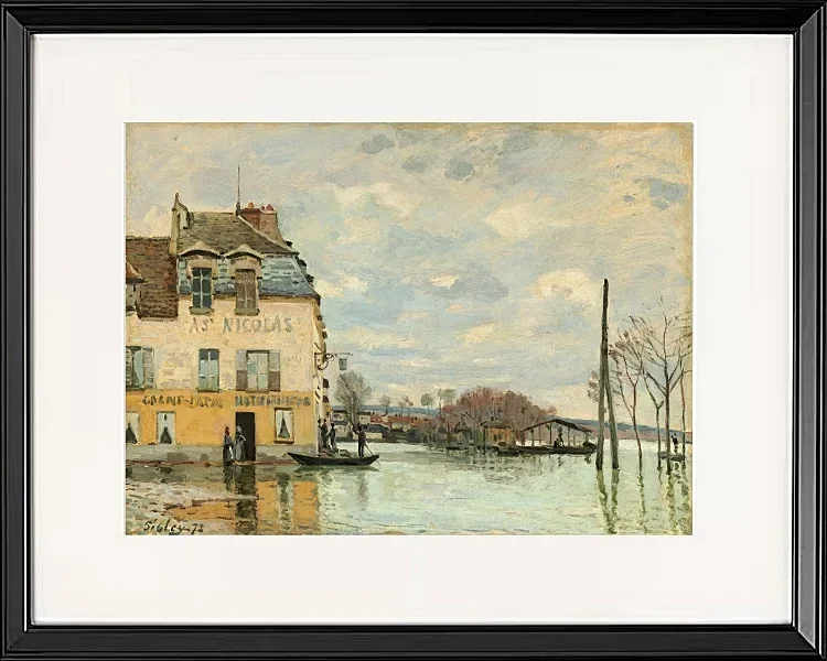Alfred Sisley - Oversvømmelse ved Port-Marly 1872 | Indrammet giclée-kunsttryk