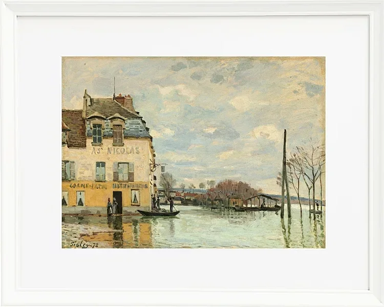 Alfred Sisley - Oversvømmelse ved Port-Marly 1872 | Indrammet giclée-kunsttryk