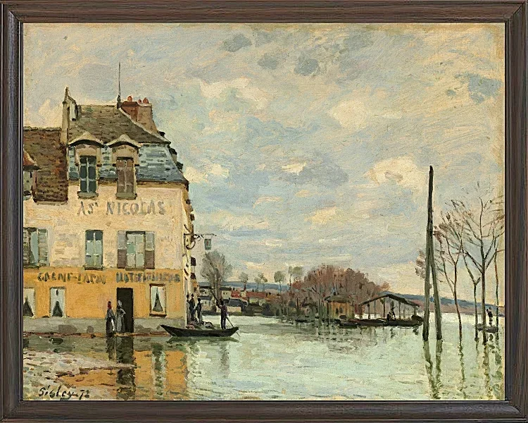 Alfred Sisley - Oversvømmelse ved Port-Marly 1872 | Indrammet giclée-kunsttryk