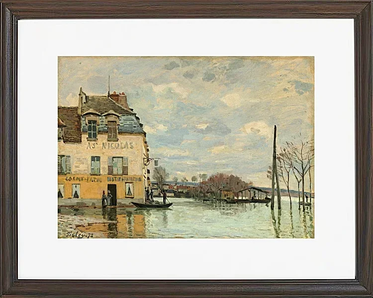 Alfred Sisley - Oversvømmelse ved Port-Marly 1872 | Indrammet giclée-kunsttryk