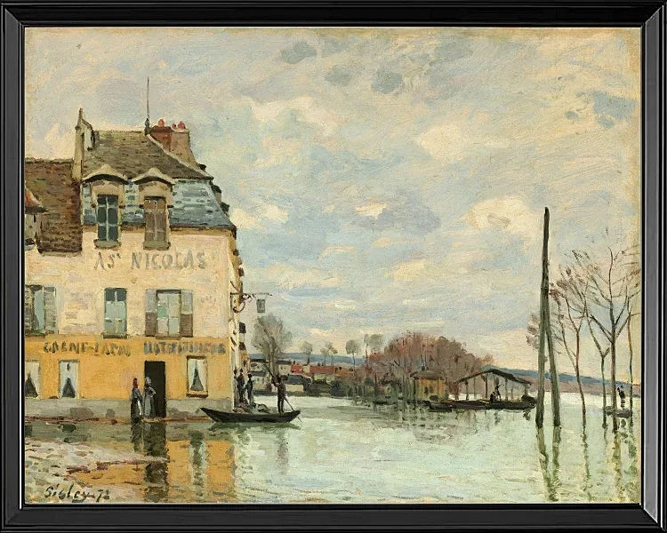 Alfred Sisley - Oversvømmelse ved Port-Marly 1872 | Indrammet giclée-kunsttryk