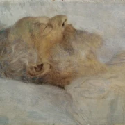 Alter Mann auf dem Totenbett - 1899