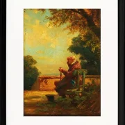 Alter Mann auf einer Bank - 1865