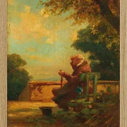 Alter Mann auf einer Bank - 1865