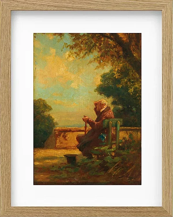 Alter Mann auf einer Bank - 1865