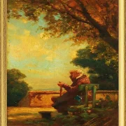 Alter Mann auf einer Bank - 1865