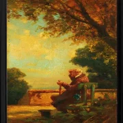 Alter Mann auf einer Bank - 1865