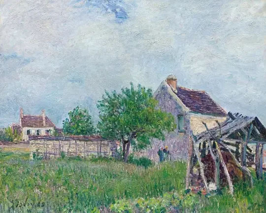 Altes Reetdachhaus in Les Sablons – 1885