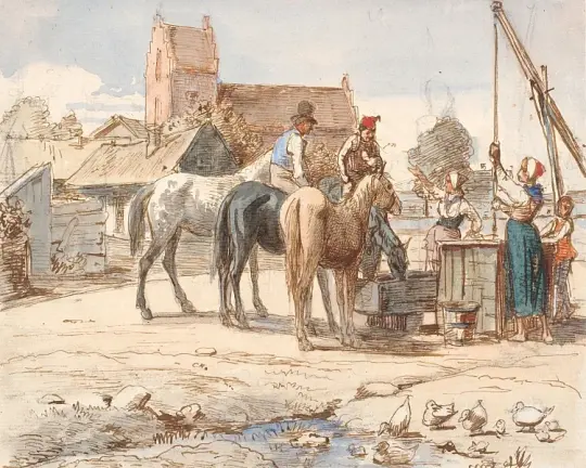 Am Brunnen außerhalb des Dorfes - 1865