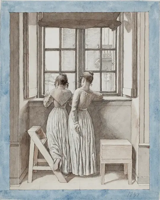 An einem Fenster im Atelier des Künstlers - 1852