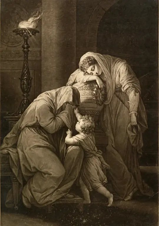 Angelica Kauffman | Andromache og Hekuba græder over Hektors aske - 1771 | Indrammet kunsttryk | Klassicisme | formida