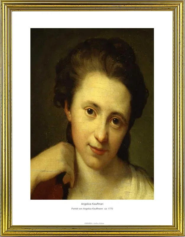 Angelica Kauffman | Portræt af Angelika Kauffmann - 1770 | Gallery Edition | Indrammet kunsttryk | Klassicisme