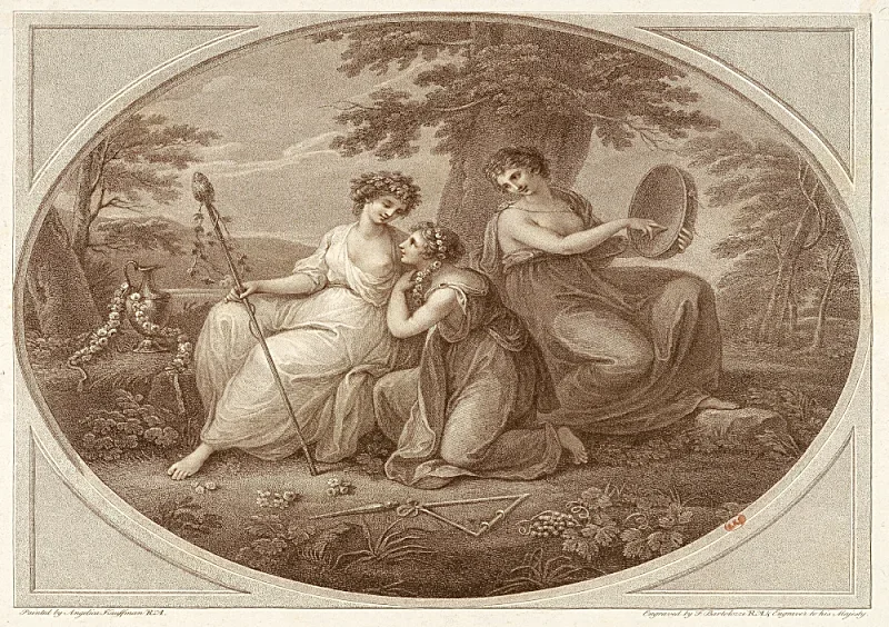 Angelica Kauffman | Backanalister - 1786 | Indrammet kunsttryk | Klassicisme | formida