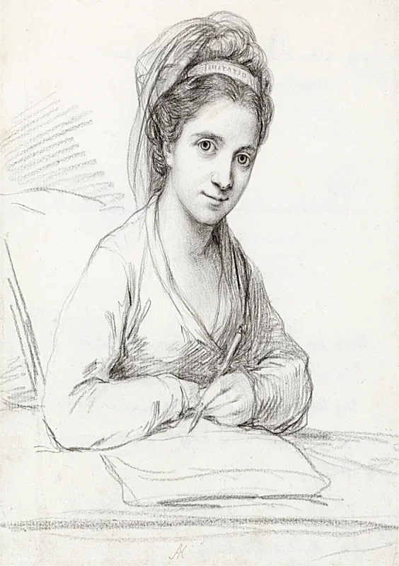 Angelica Kauffman | Selvportræt - 1774 | Indrammet kunsttryk | Klassicisme | formida