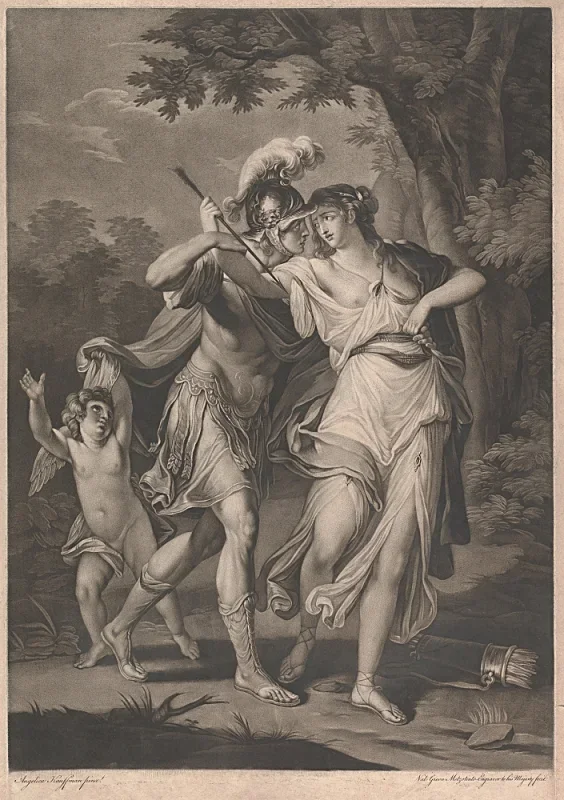 Angelica Kauffman | Rinaldo og Armida - 1775 | Indrammet kunsttryk | Klassicisme | formida