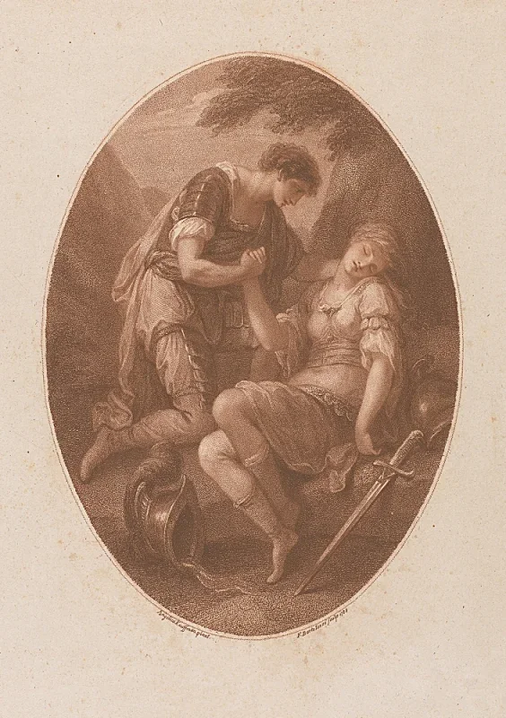 Angelica Kauffman | Clorindas død - 1785 | Indrammet kunsttryk | Klassicisme | formida
