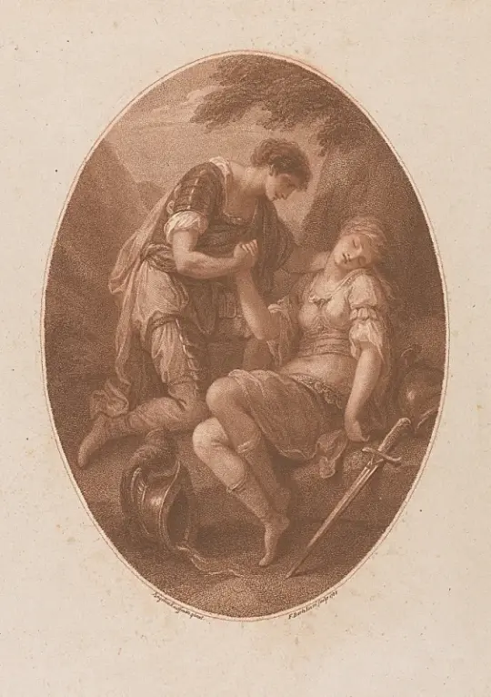 Angelica Kauffman | Clorindas død - 1785 | Indrammet kunsttryk | Klassicisme | formida