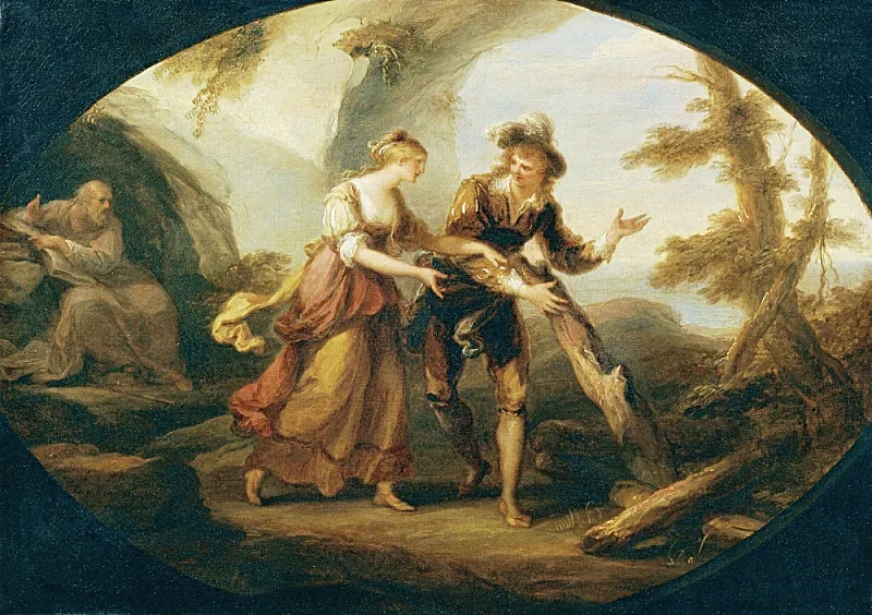 Angelica Kauffman | Miranda og Ferdinand - 1782 | Indrammet kunsttryk | Klassicisme | formida