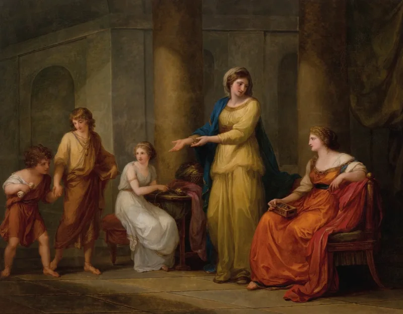 Angelica Kauffman – Cornelia, Mutter der Gracchen 1788 | Giclée Kunstdruck gerahmt