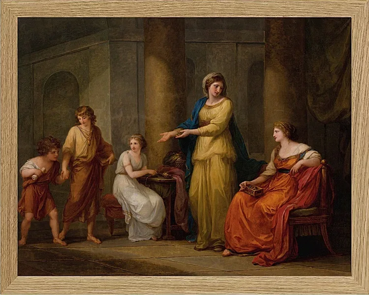 Angelica Kauffman – Cornelia, Mutter der Gracchen 1788 | Giclée Kunstdruck gerahmt