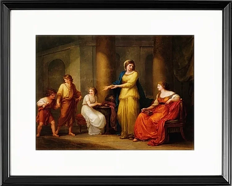 Angelica Kauffman – Cornelia, Mutter der Gracchen 1788 | Giclée Kunstdruck gerahmt