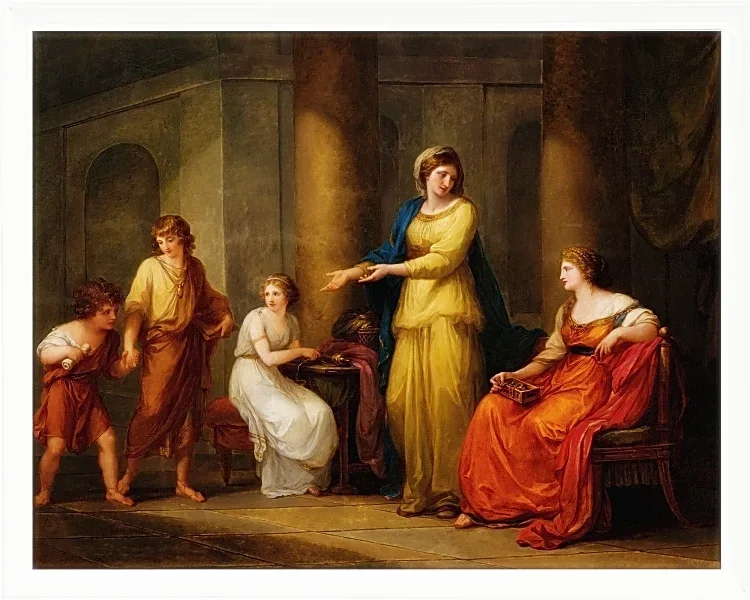 Angelica Kauffman – Cornelia, Mutter der Gracchen 1788 | Giclée Kunstdruck gerahmt