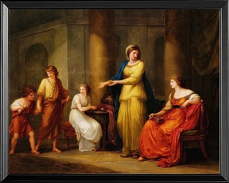 Angelica Kauffman – Cornelia, Mutter der Gracchen 1788 | Giclée Kunstdruck gerahmt