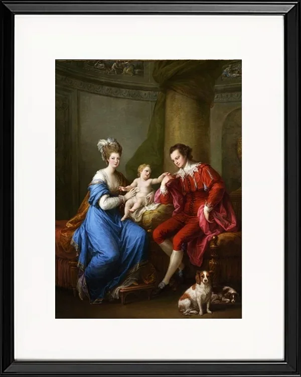 Angelica Kauffman – Edward Smith Stanley mit seiner ersten Frau 1776 | Giclée Kunstdruck gerahmt