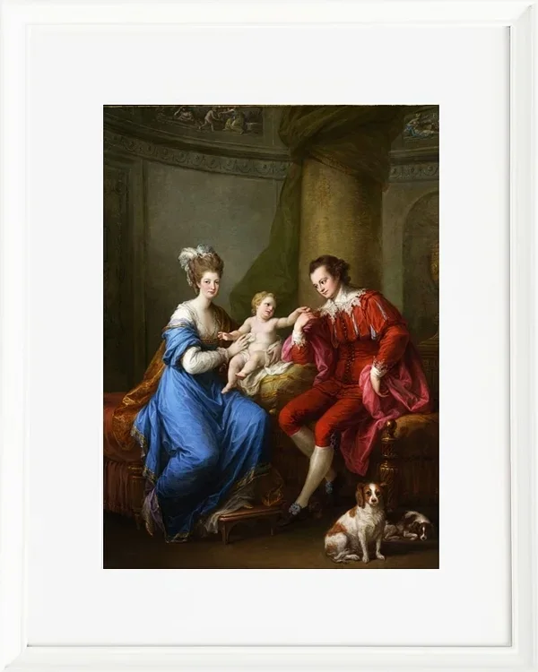 Angelica Kauffman – Edward Smith Stanley mit seiner ersten Frau 1776 | Giclée Kunstdruck gerahmt