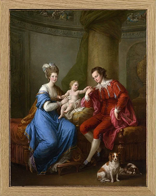 Angelica Kauffman – Edward Smith Stanley mit seiner ersten Frau 1776 | Giclée Kunstdruck gerahmt