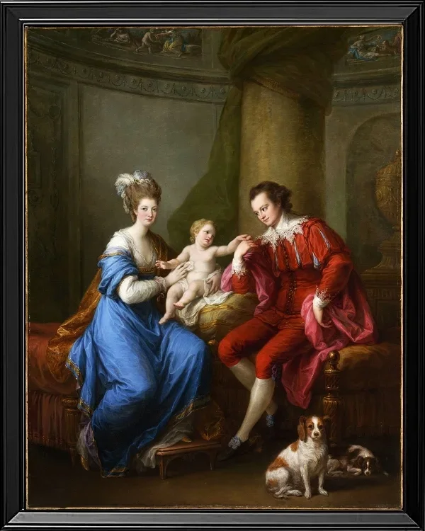 Angelica Kauffman – Edward Smith Stanley mit seiner ersten Frau 1776 | Giclée Kunstdruck gerahmt